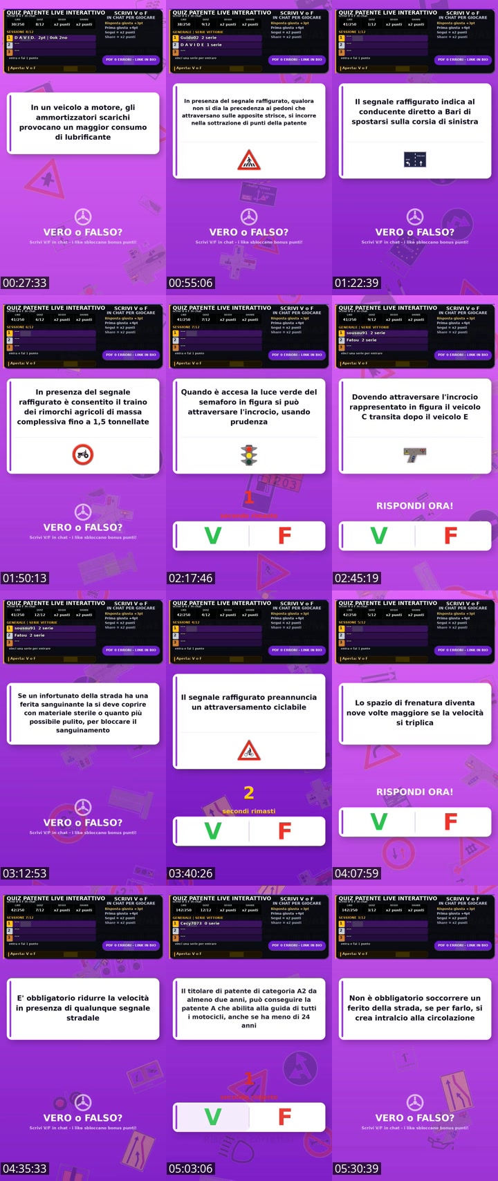 TikTok live: QUIZ PATENTE A1/B - PDF GRATIS i by @miapatente