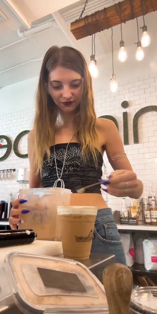 TikTok live: make lattes w me 🙈 by @elizabethejules