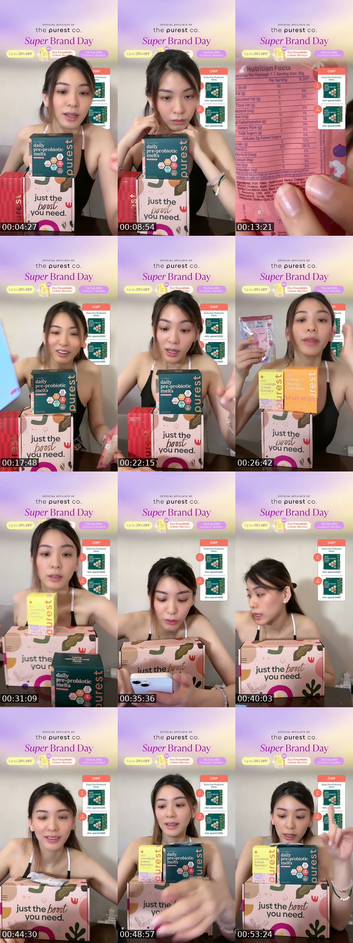 TikTok live: Purest Co SUPER BRAND DAY by @jaylenebaobao