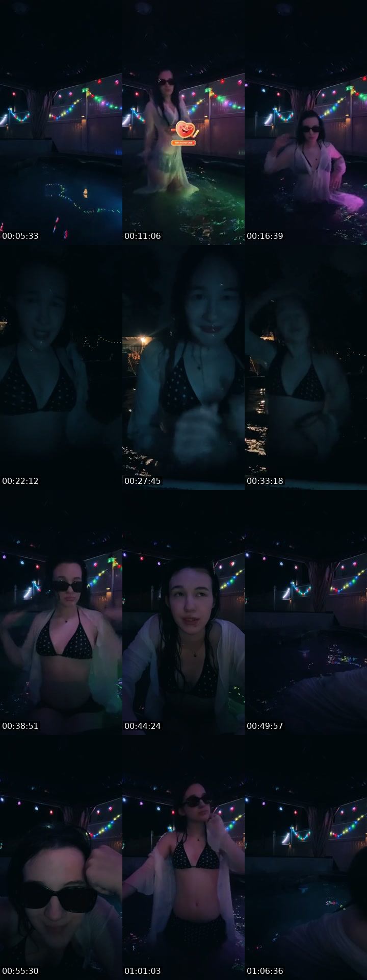 TikTok live: swimming (fake body) by @bellybbelle