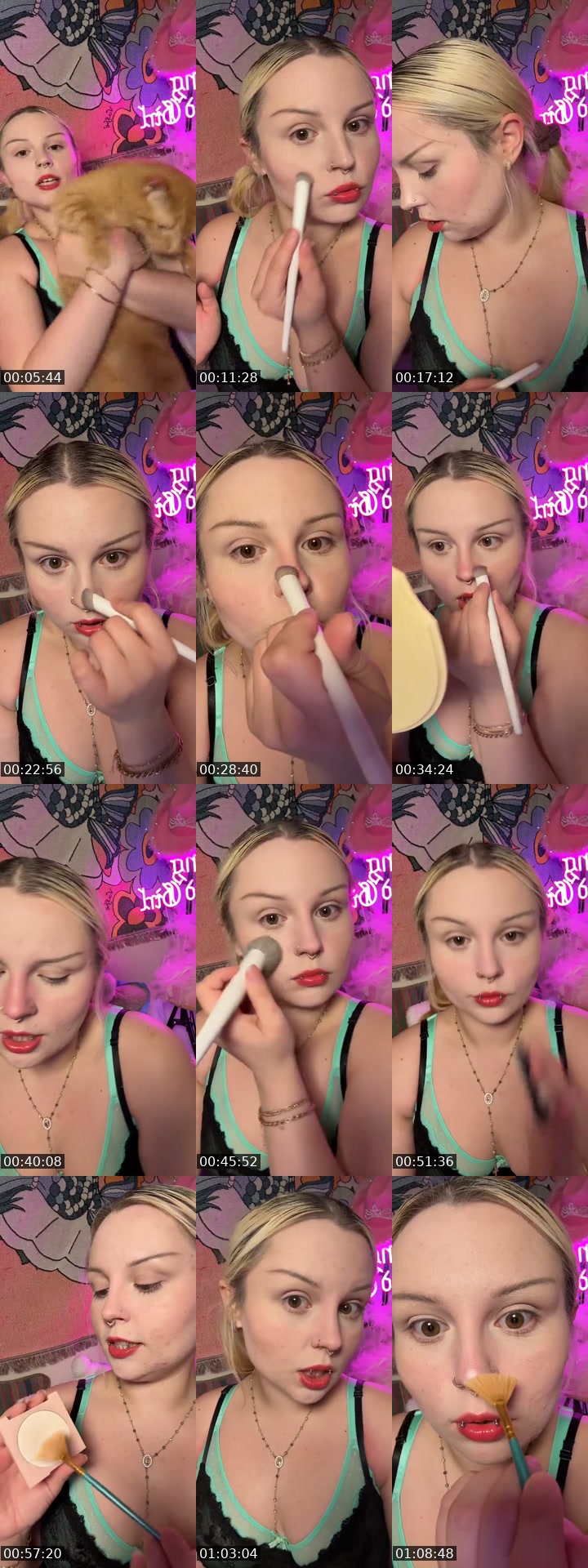 TikTok live: grwm+testing products 🪩💗🎠💋🫧🐇 by @luckylucylu777