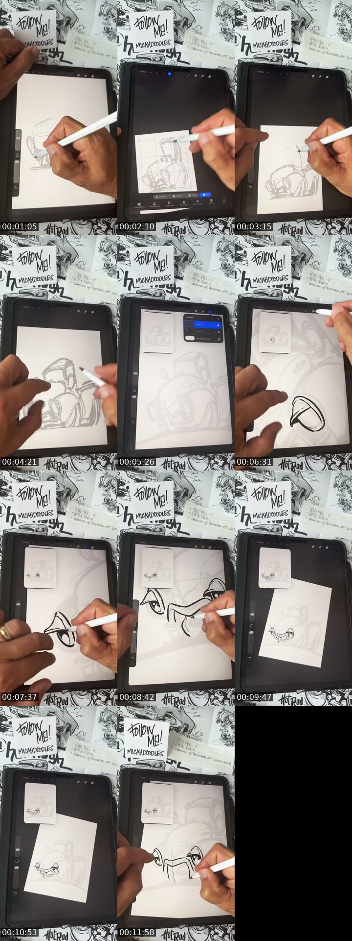 TikTok live: How to draw a hot rod by @micahdoodles