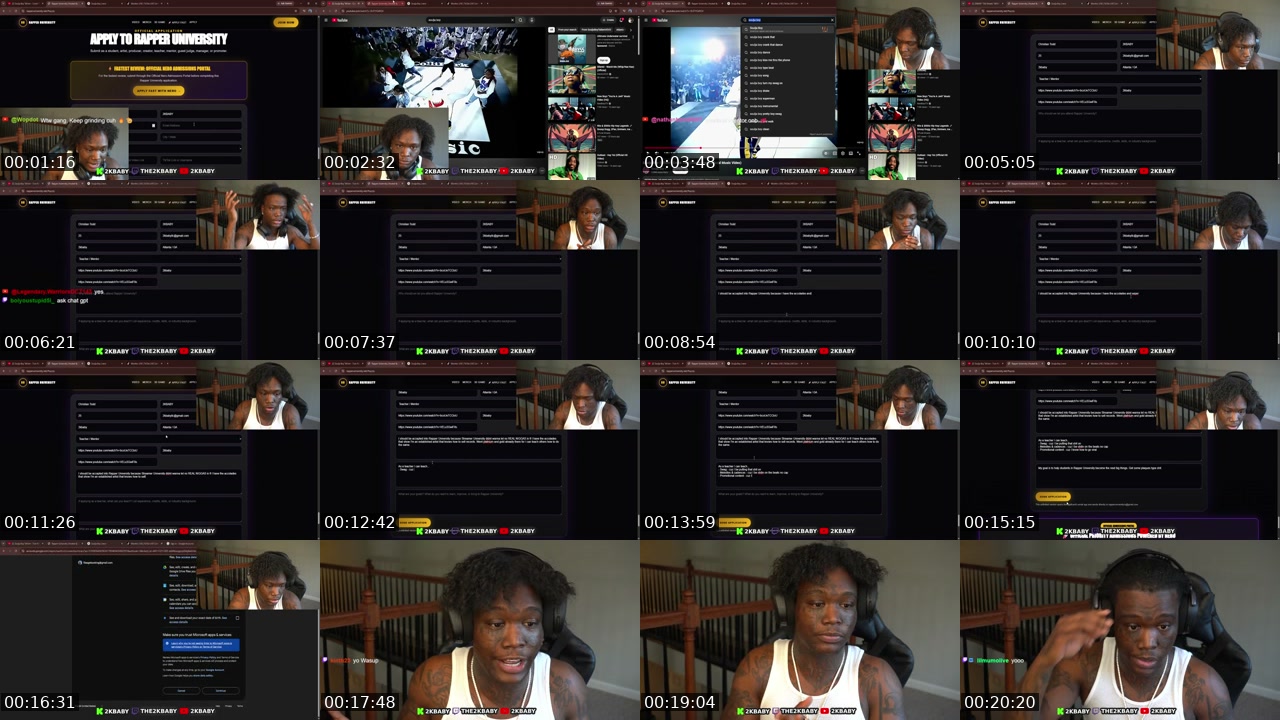 TikTok live: Applying to Rapper University!! by @2kbaby