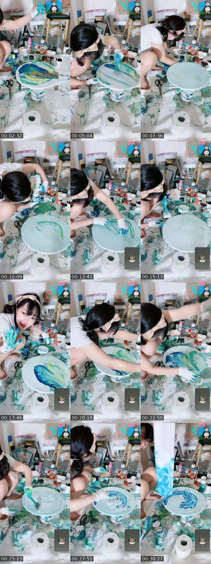 TikTok live: Pouring painting by @hey_syeon
