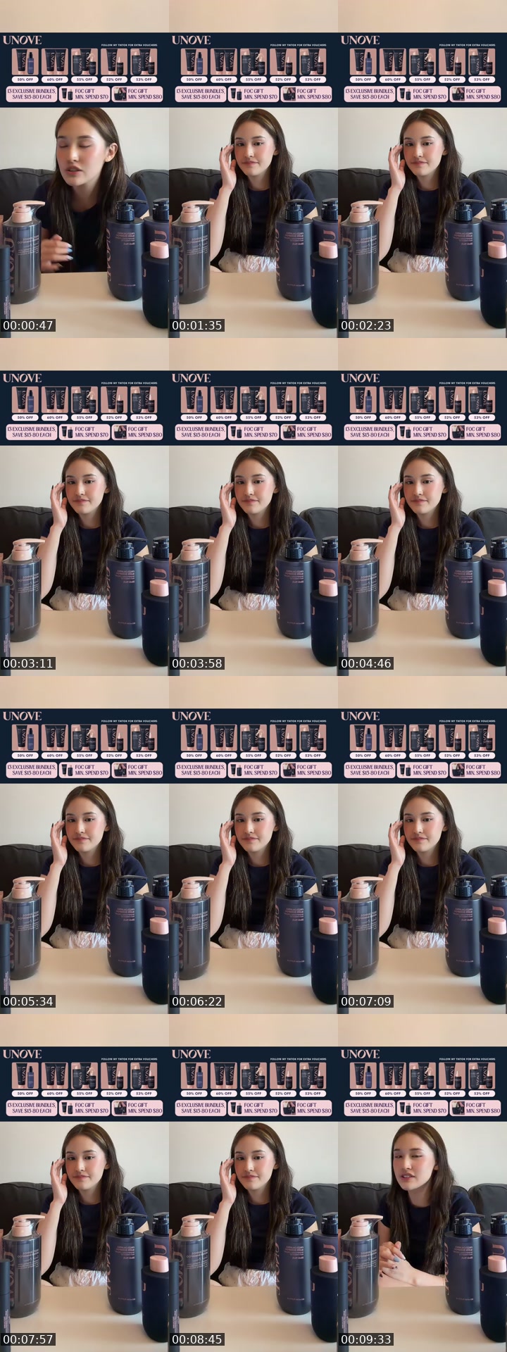 Singapore TikTok live: 55% OFF UNOVE by @sonziesss