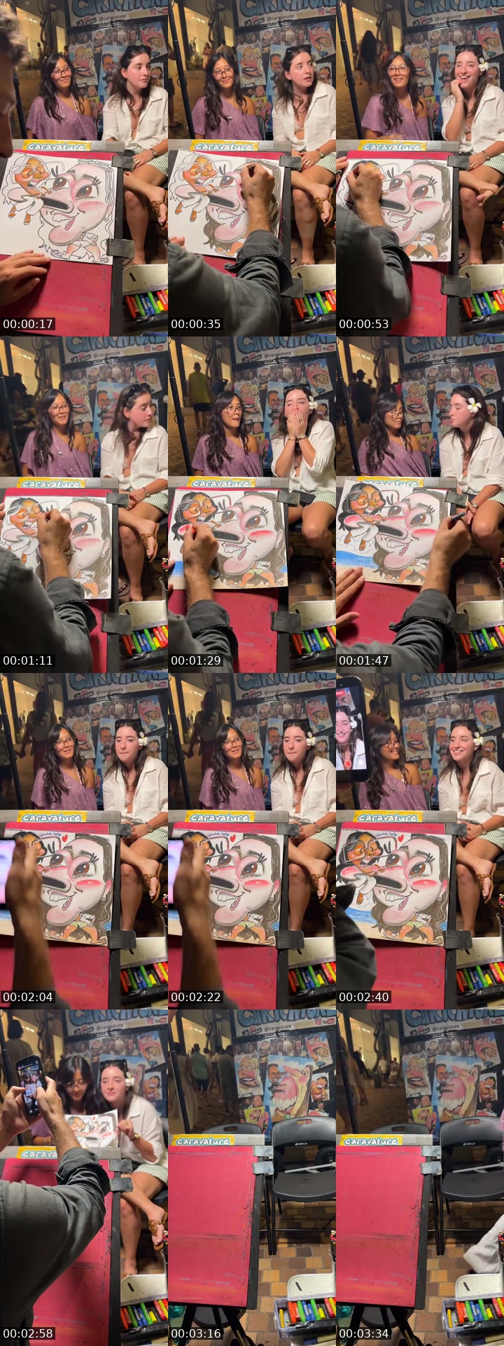 TikTok live: Leon draws in Waikiki by @caravature