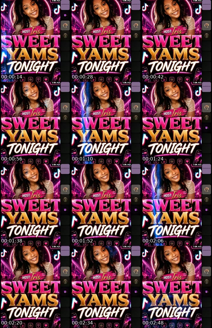 TikTok live: sweet yams night by @irisbu49
