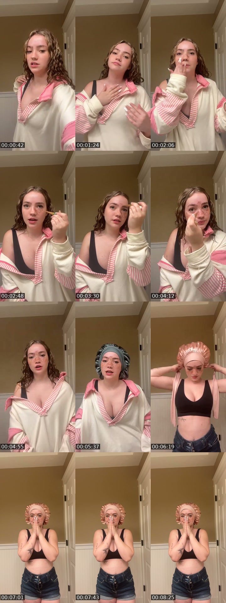 TikTok live: GRWM for bed by @serena_remley