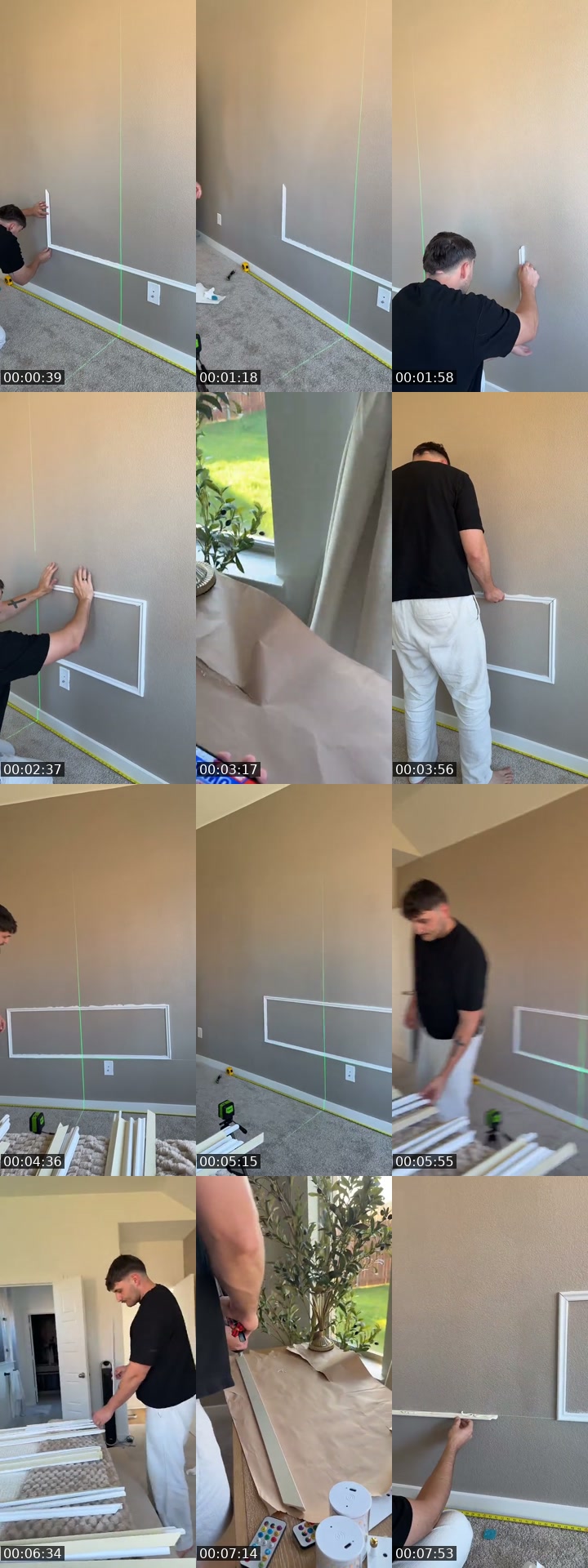 TikTok live: Adding Wall Trim in Our Room :)) by @noahxhailey