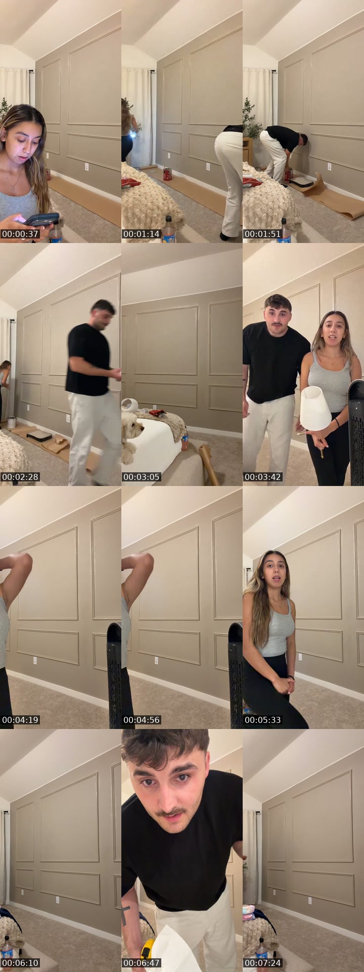 TikTok live: Adding Wall Trim in Our Room :)) by @noahxhailey