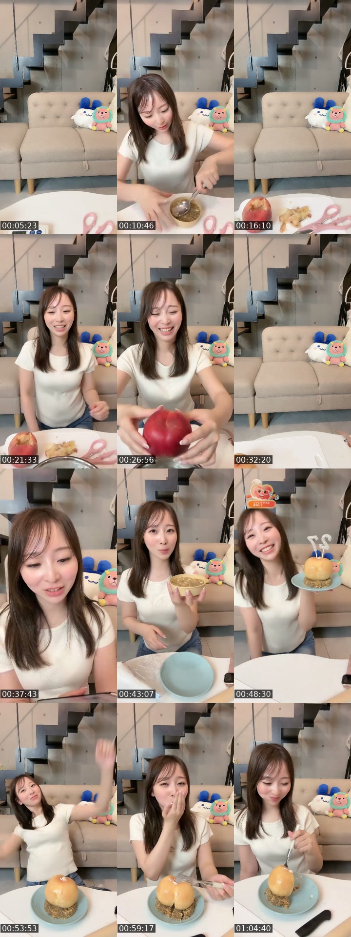 TikTok live: 2周年🥳桃のケーキ by @keri0710