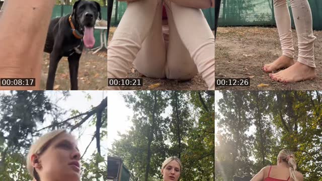 Skinny blonde with her Dogs 🎀👣 - @nymphettehomage