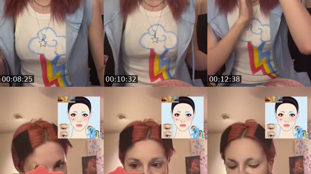 TikTok live: Rainbow dash makeup!! by @starrychibun