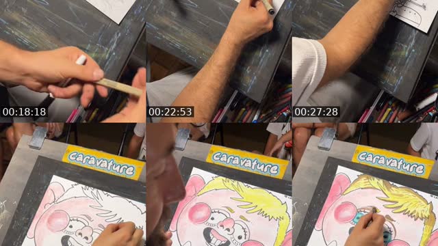 TikTok live: Leon draws crazy faces in Hawaii by @caravature
