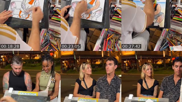 TikTok live: Leon draws crazy faces in Hawaii by @caravature