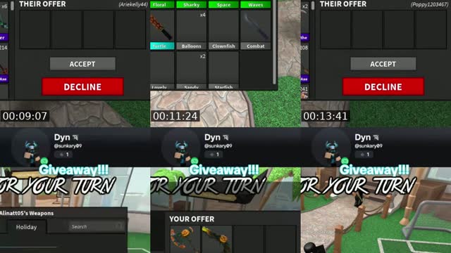 TikTok live: mm2 giveaways! murder mystery 2! by @olivegoal