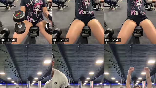 Getting clapped at the gym - @alys2hot4u