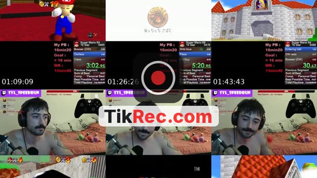 TikTok live: Mario 64 "vitessecourse" by @docteur_sylv