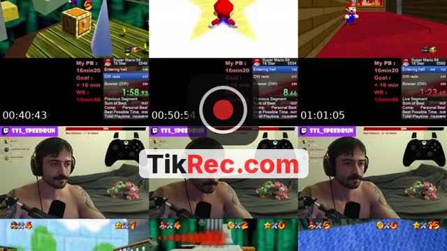 TikTok live: Mario 64 "vitessecourse" by @docteur_sylv