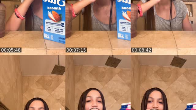 TikTok live: pouring milk on head for galaxy by @vals.kai