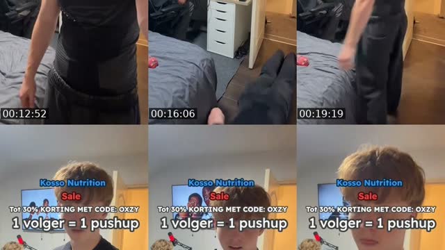 TikTok live: 1 volger = 1 pushup | code: OXZY by @oxzy.lifts