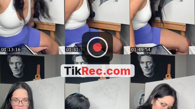 TikTok live: Acrylic Self Portrait by @iwishformish