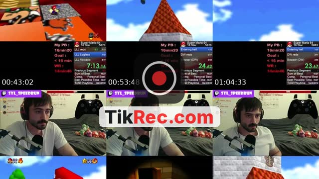 TikTok live: Mario 64 "vitessecourse" by @docteur_sylv