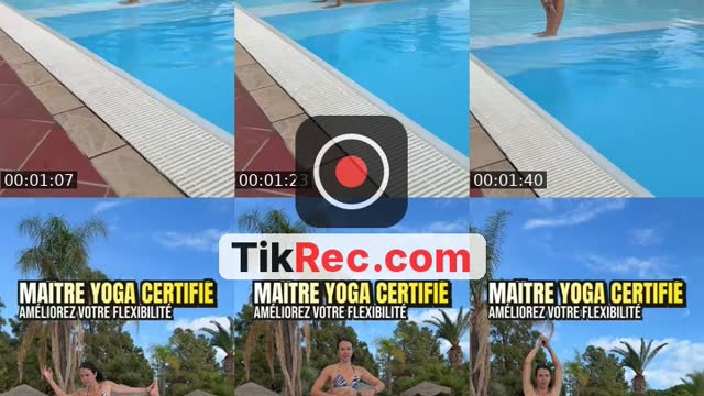 Séance yoga in the water - @leslieyoganutrition