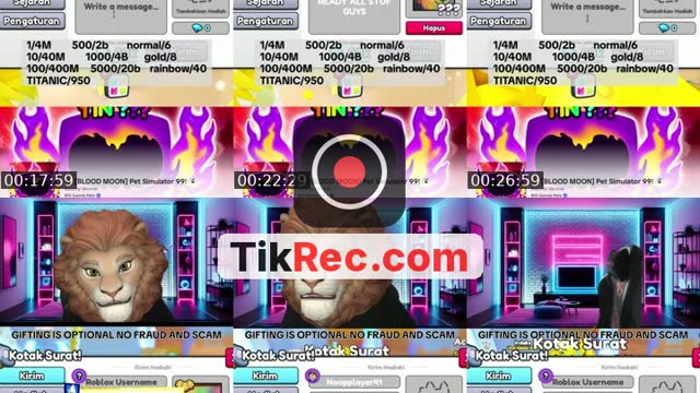 Indonesia TikTok live: PET SIMULATOR 99 LIVE by @arofikroblox